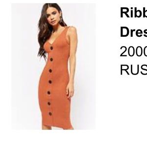 Burnt orange button up dress